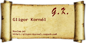 Gligor Kornél névjegykártya